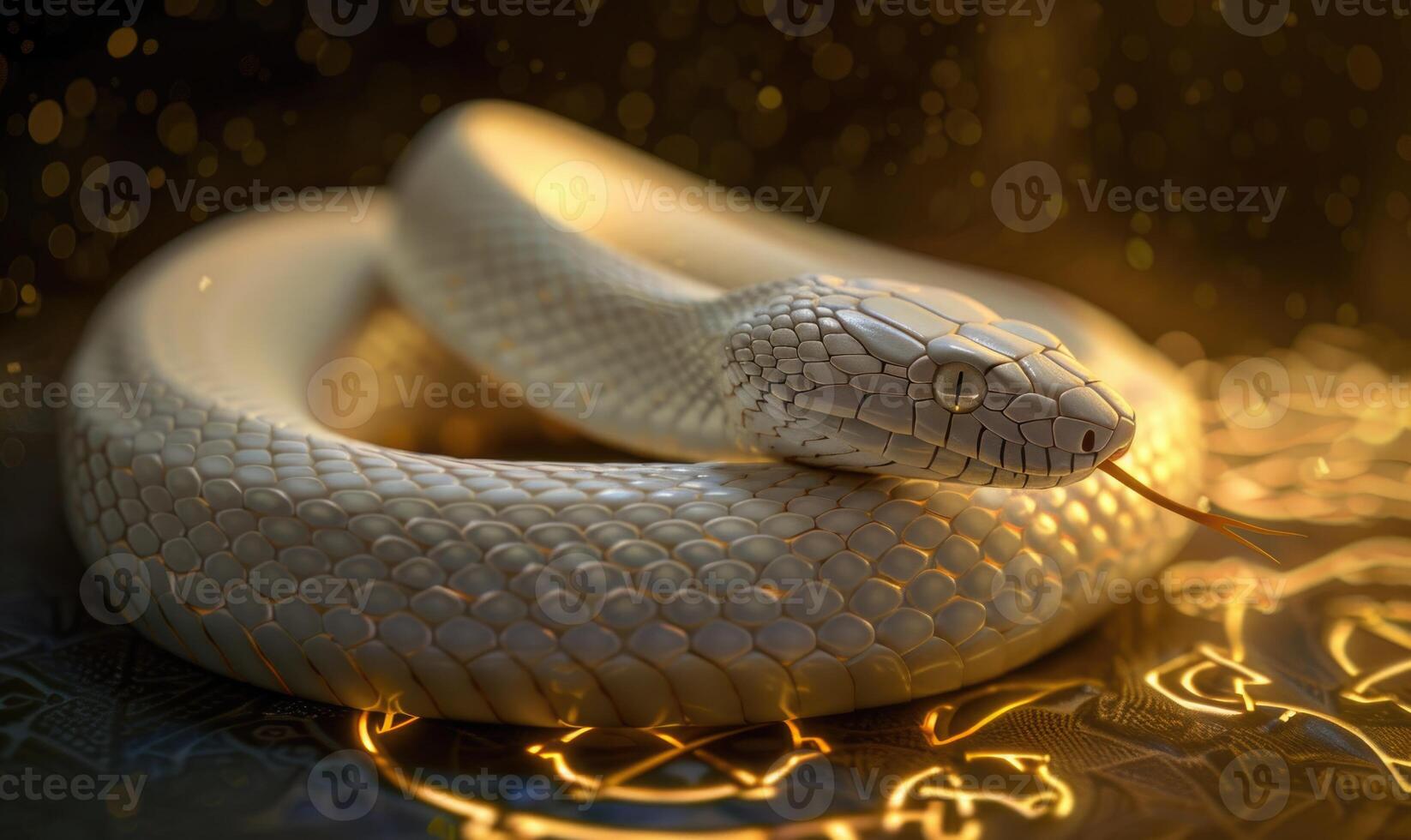 White snake in enchanted light photo