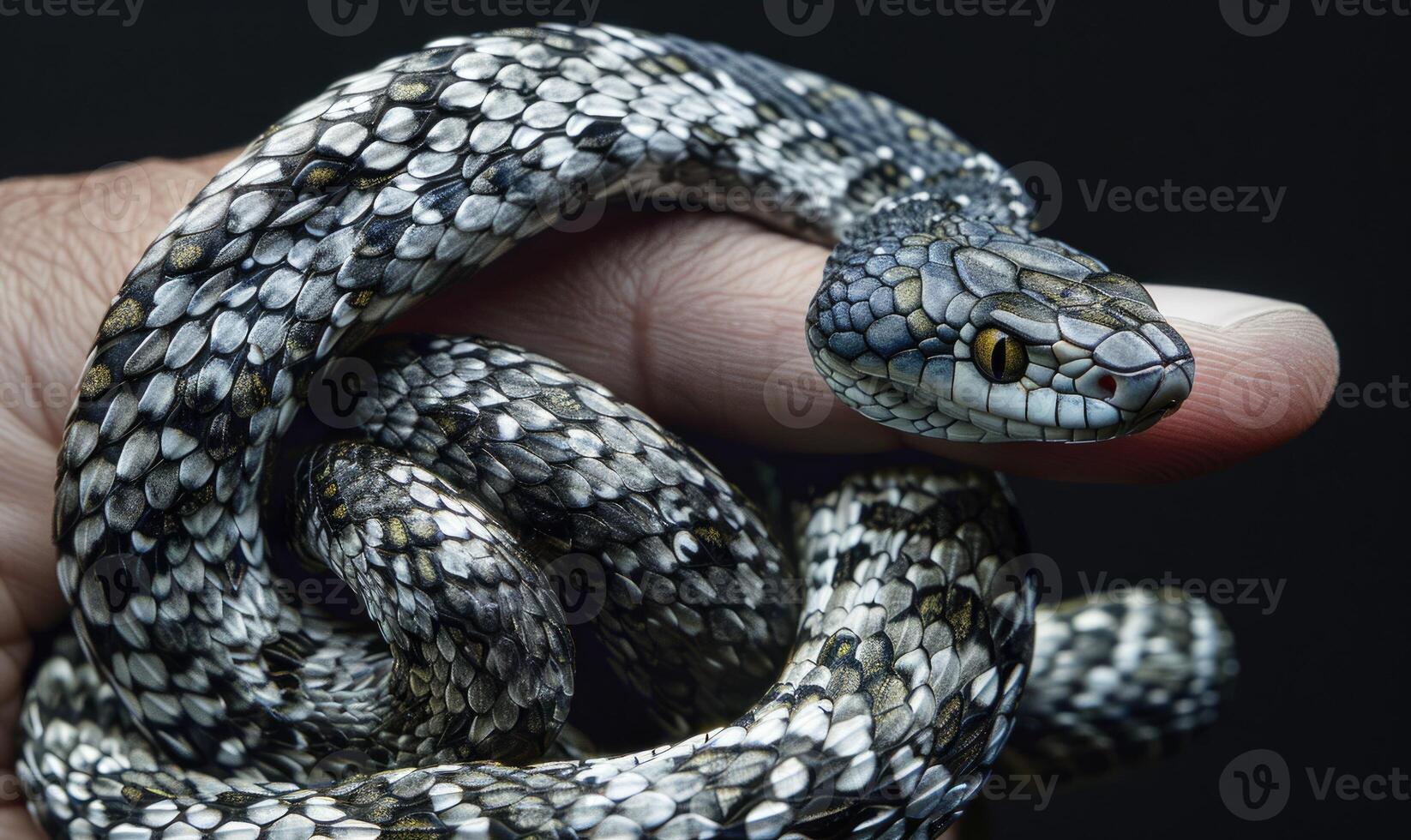 Water snake coiled around wrist photo