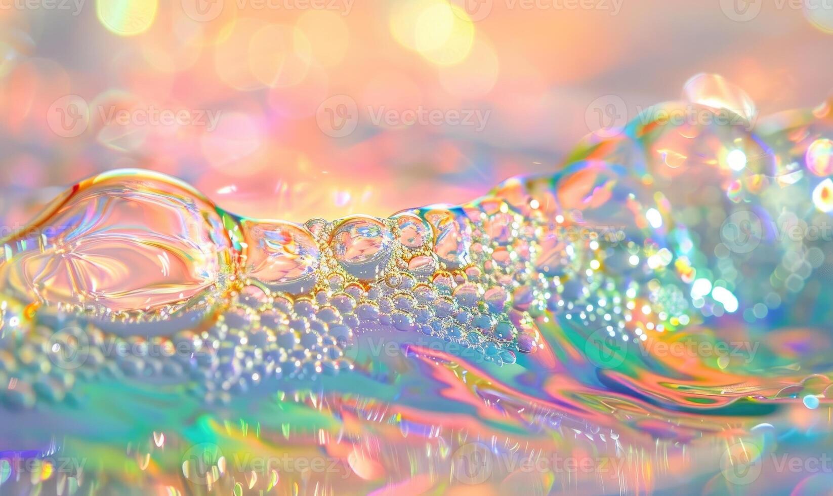 Multicolored water and foam bubbles, abstract background photo