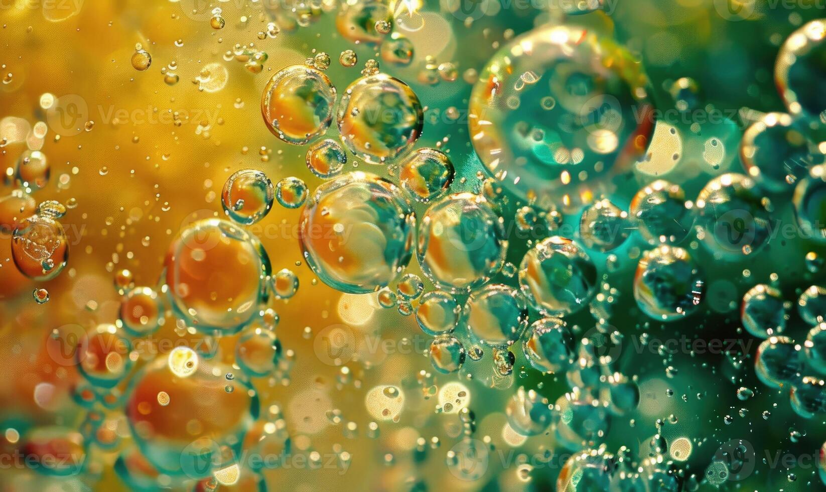Multicolored water and foam bubbles, abstract background photo