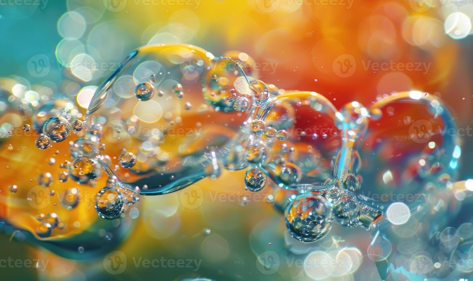 Water splashes and bubbles abstract background photo