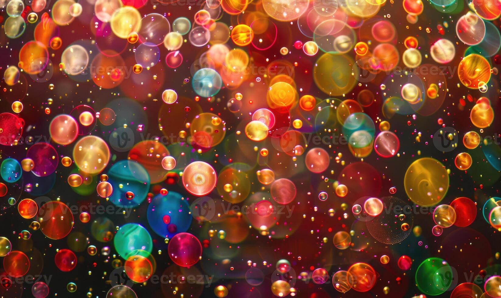 Multicolored abstract background with water bubbles closeup photo