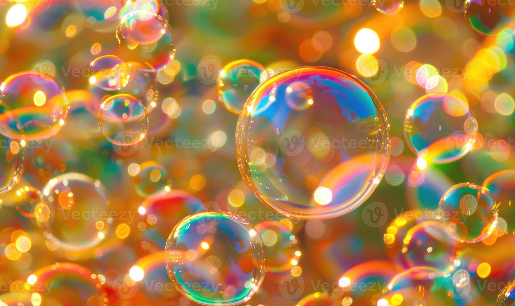 Multicolored abstract background with water bubbles closeup photo