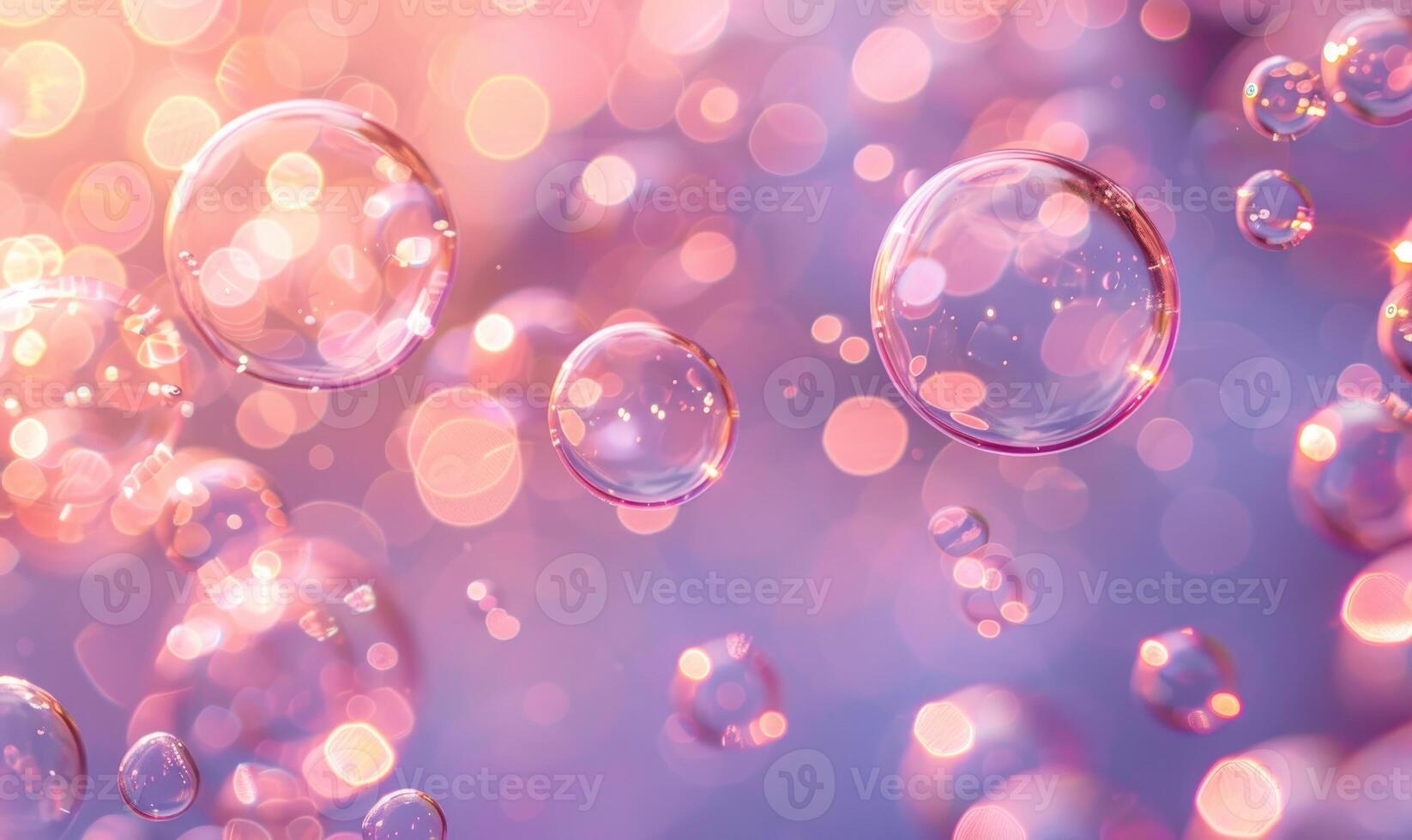 Pink and violet abstract background with water bubbles closeup photo