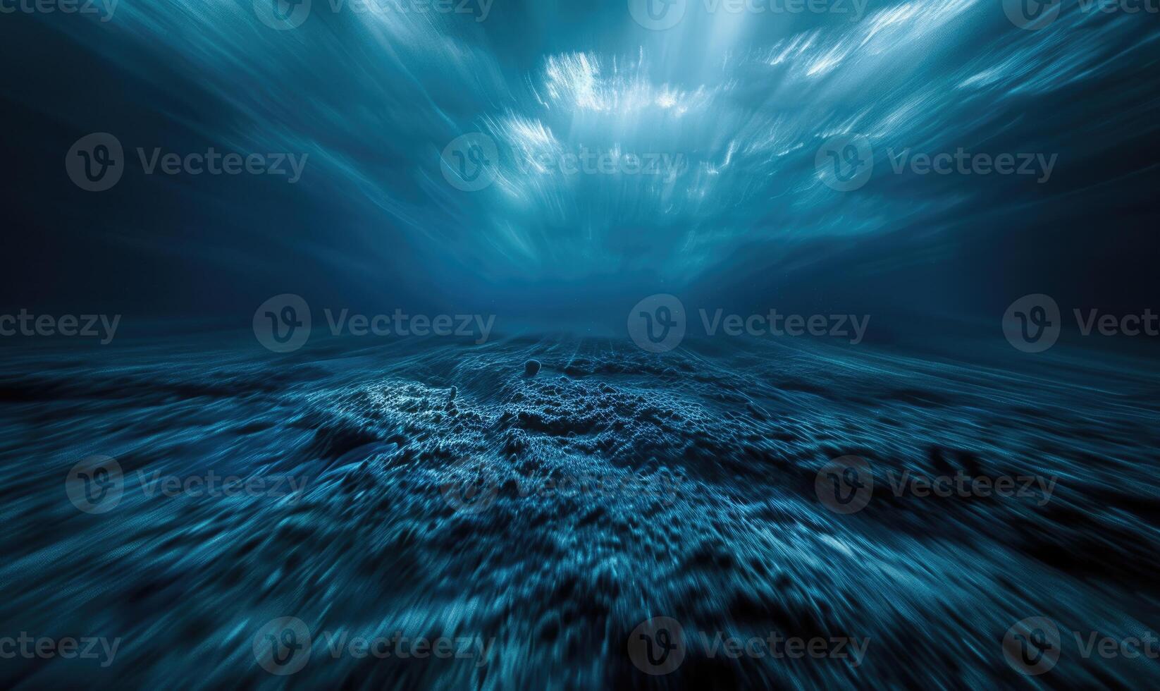 Caustic and rippling seabed surface, dynamic water, underwater scene photo