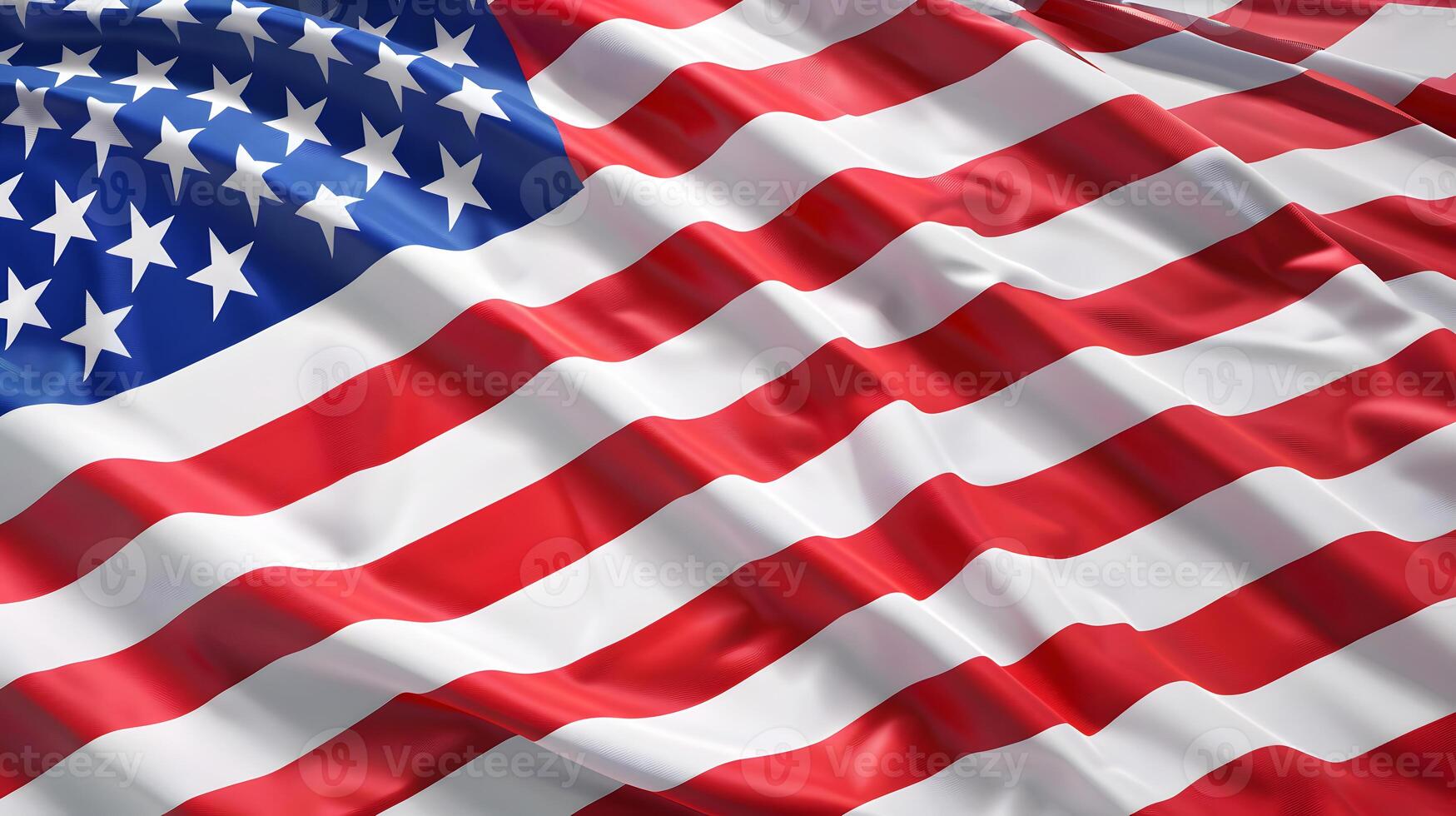 American flag waving, Patriotic holiday. The USA are celebrating 4th of July photo