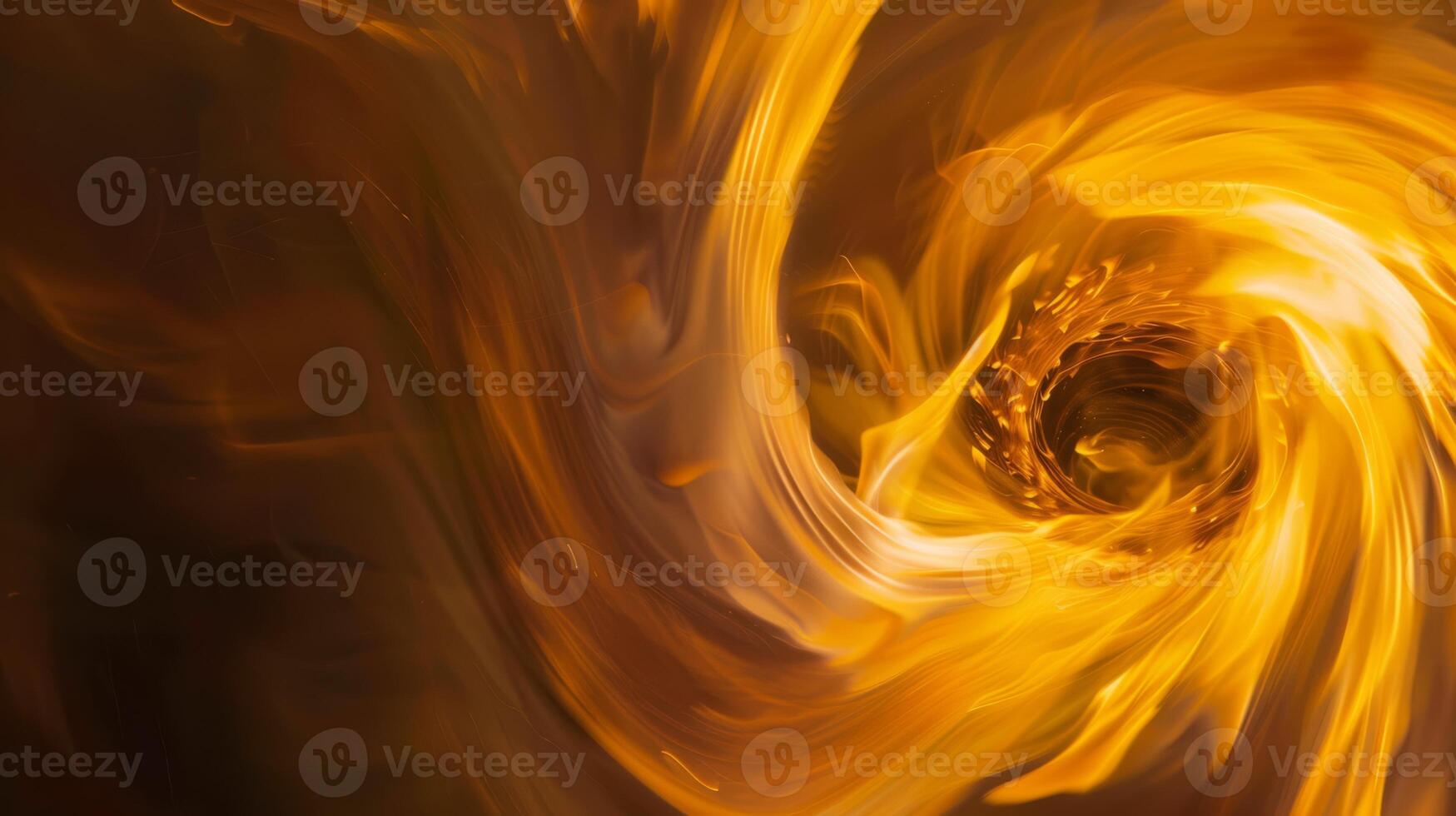 A swirl of yellow and orange flames in a dark background, AI photo