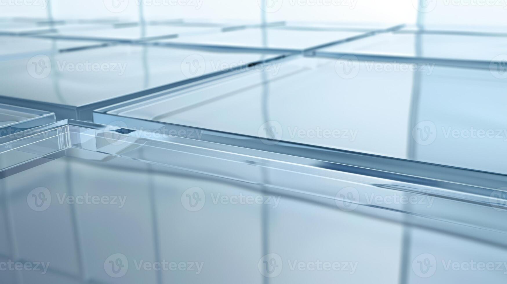 A close up of a glass table with some clear squares, AI photo