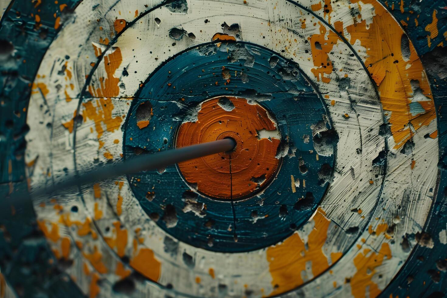 Vintage archery target with Bullseye Arrow photo
