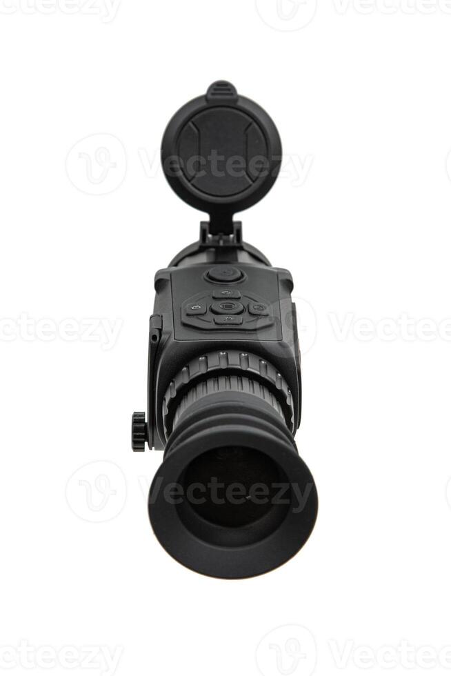 Modern monocular thermal imager isolate on a white background. A device for fixing thermal radiation. photo