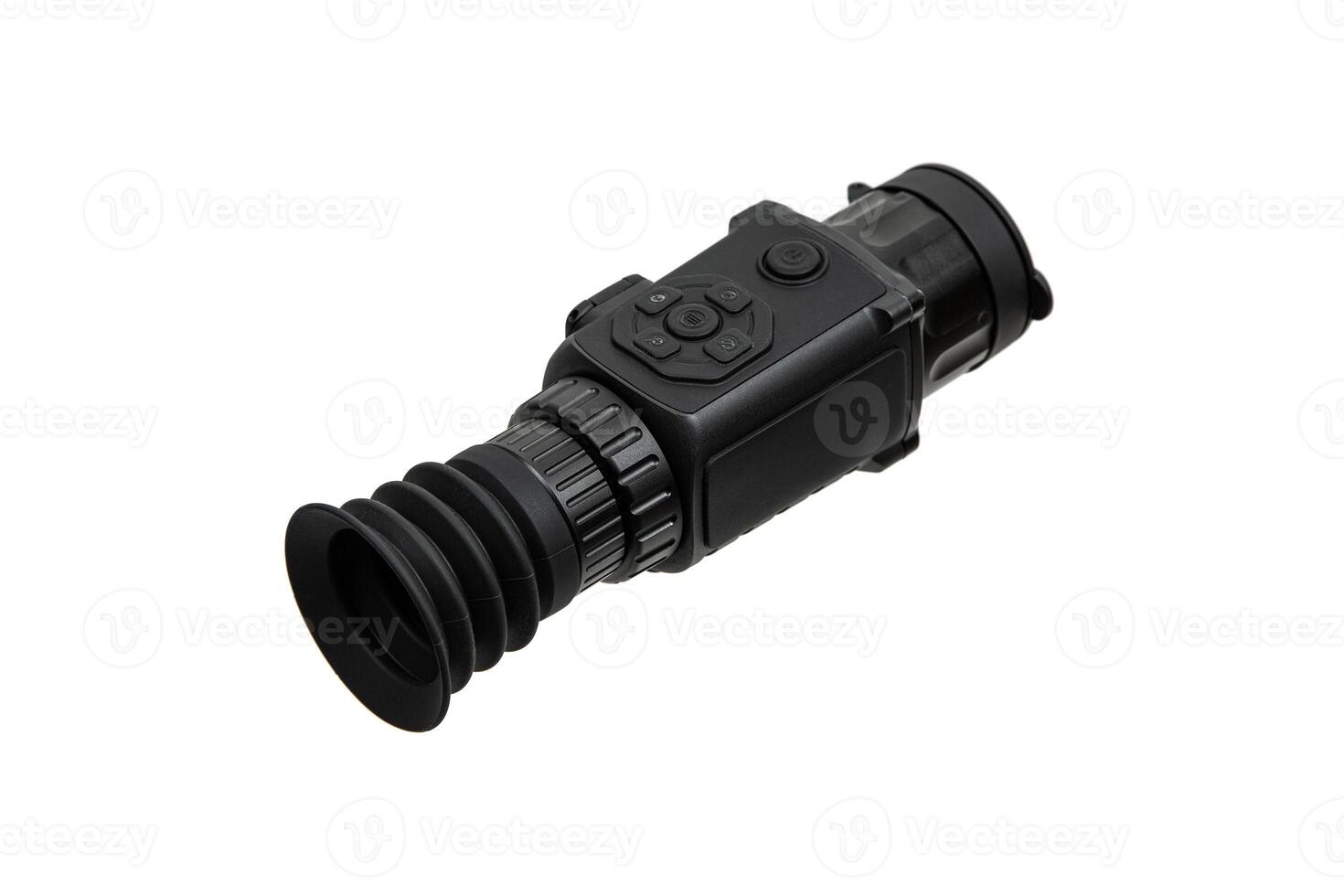Modern monocular thermal imager isolate on a white background. A device for fixing thermal radiation. photo
