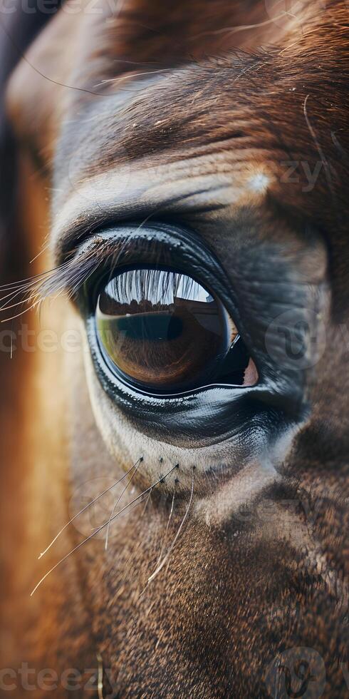 Brown Horse Eye Closeup photo