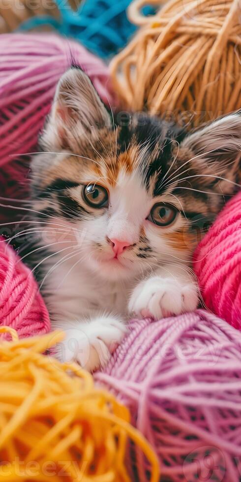 Fluffy Kittens Yarn Play photo