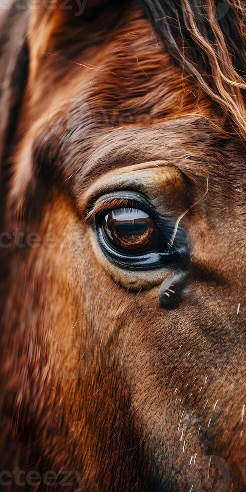 Brown Horse Eye Closeup photo