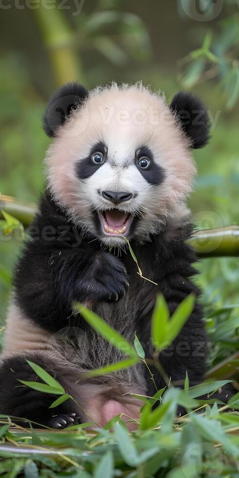 Happy Panda in Bamboo photo
