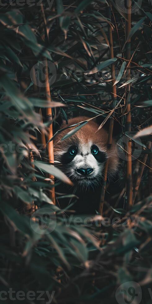 Adorable Baby Panda Feasting photo