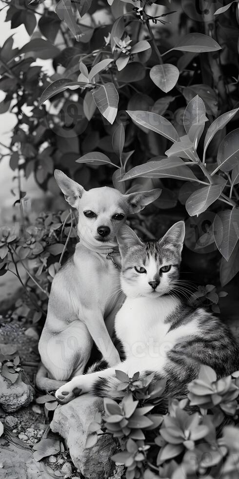 Cat and Dog Friends photo