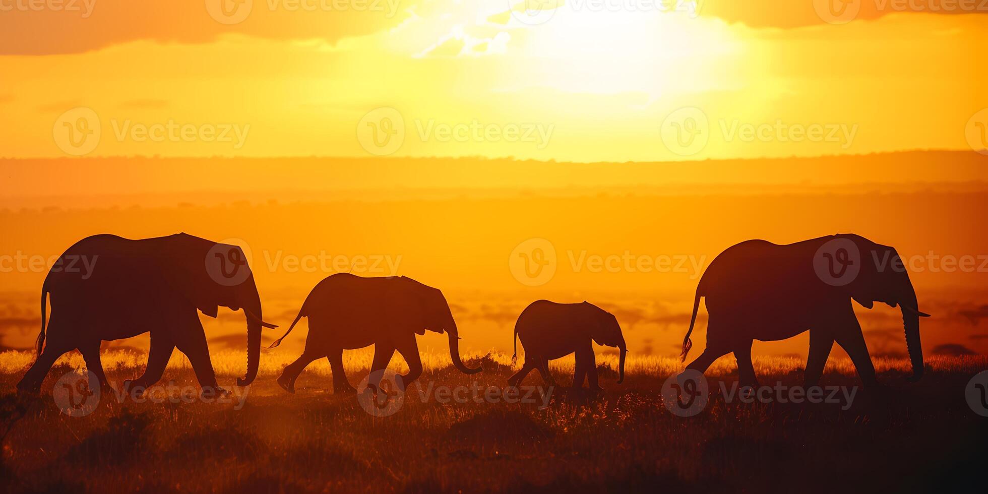 Elephant Family Sunset Stroll photo