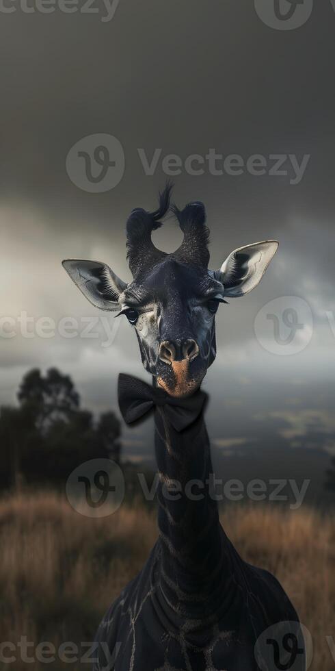 Adorable Giraffe with Bowtie photo