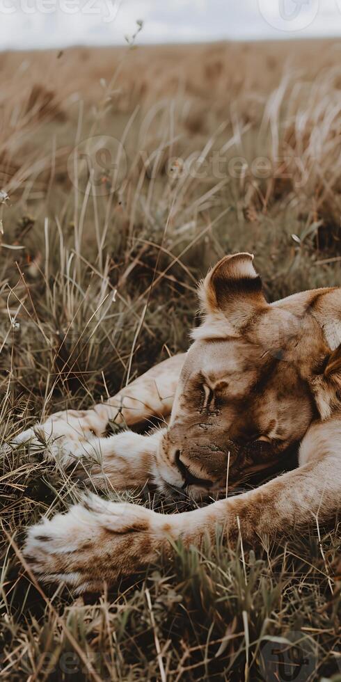 Savannah Lioness Relaxing photo