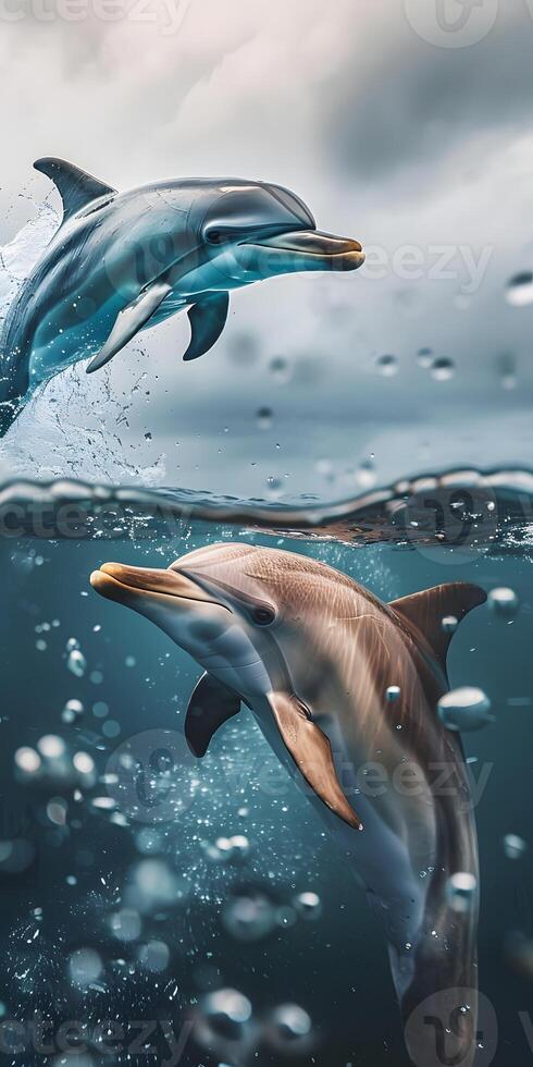 Playful Ocean Dolphins photo