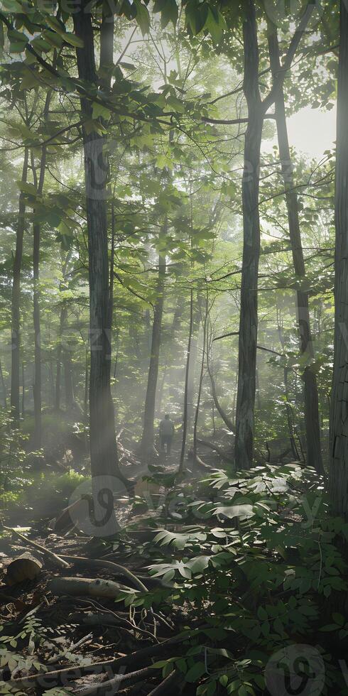 Sunlit Dense Forest photo