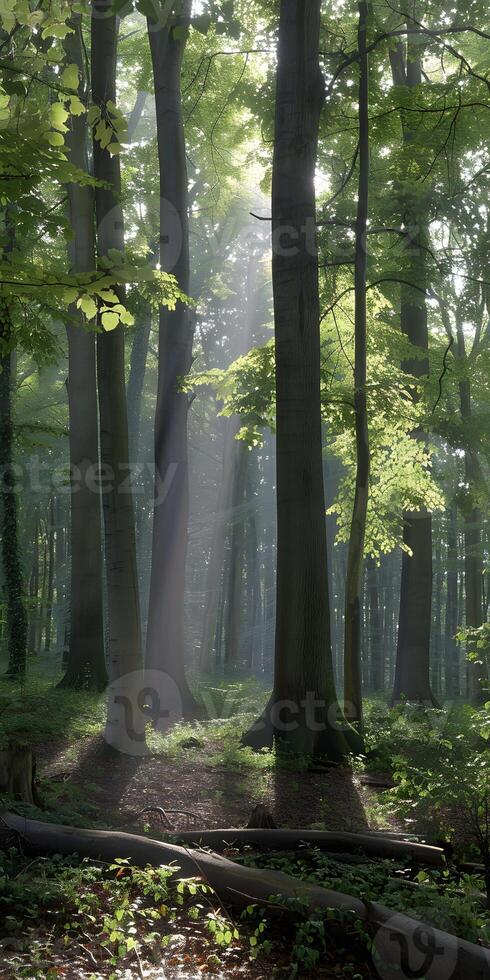 Sunlit Serenity in Woods photo