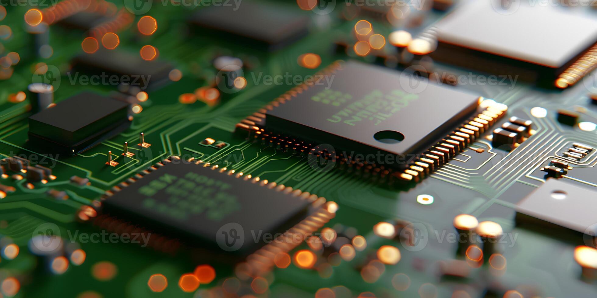 Interconnected Microchips and Circuits photo