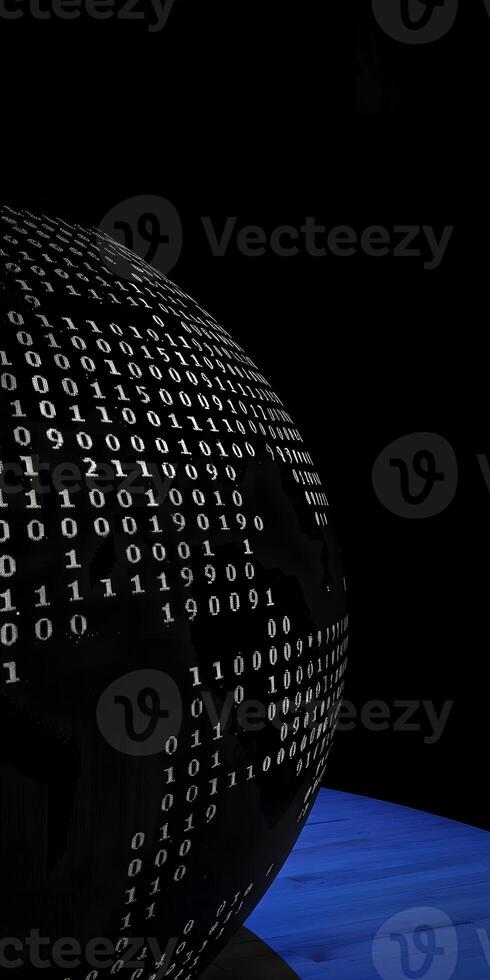 Binary Code Globe Hologram photo