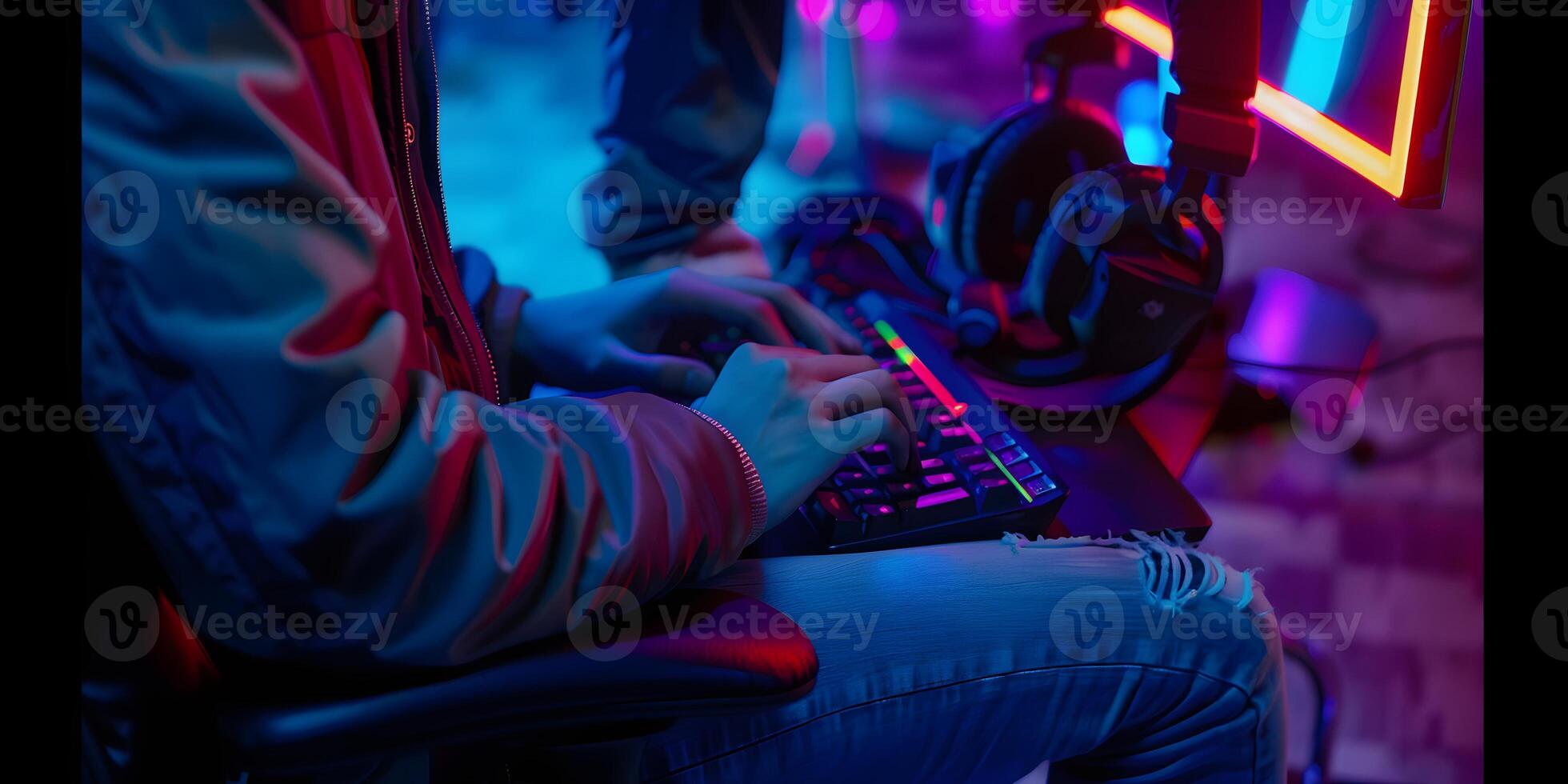 Person Typing on Keyboard photo