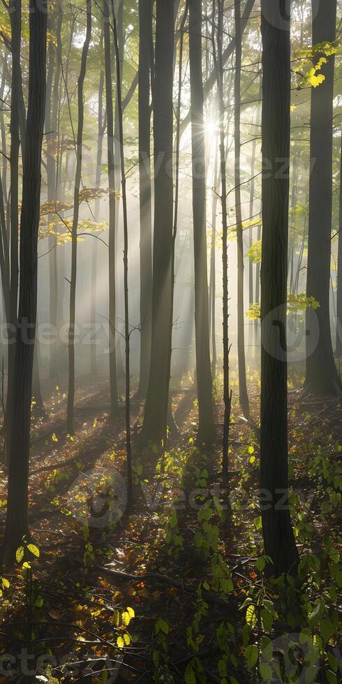 Dappled Sunlight in Forest photo