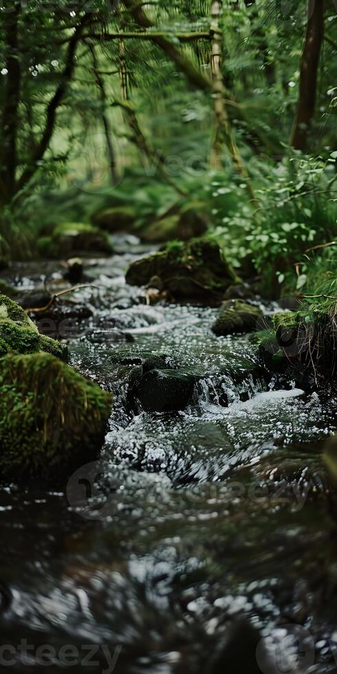 Serene Forest with Stream photo