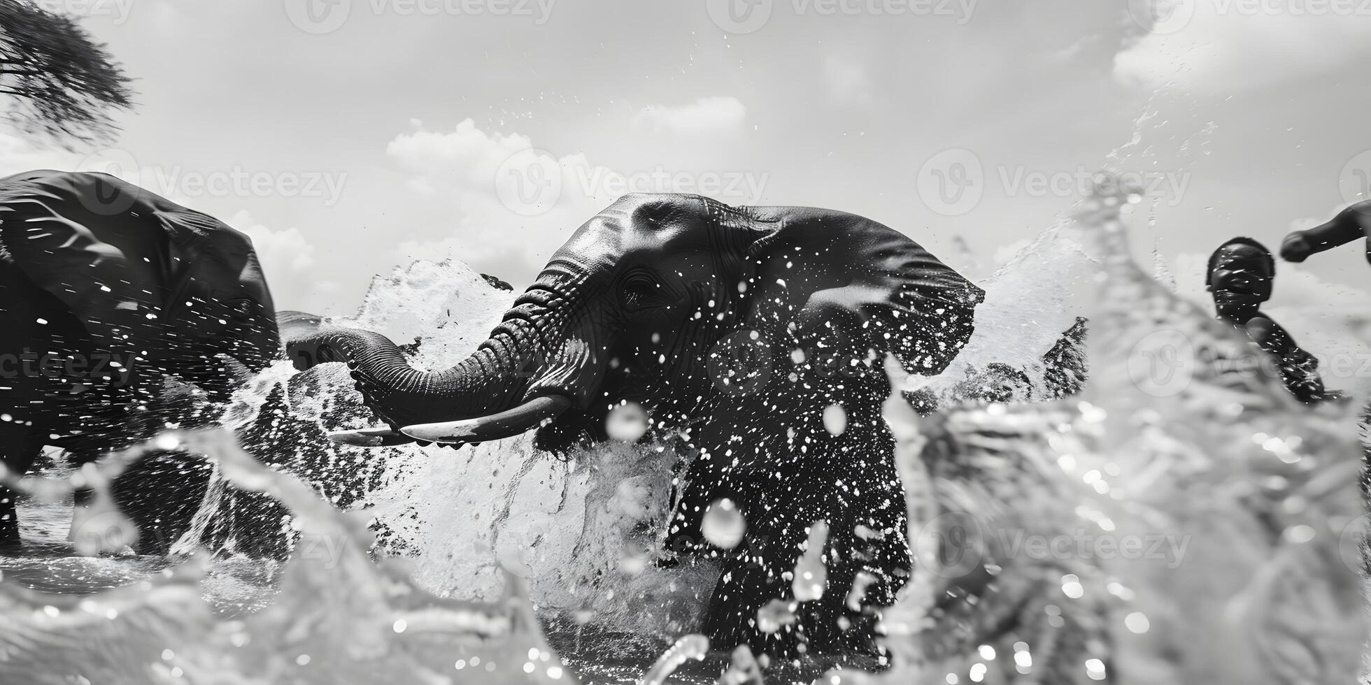 Playful Elephants Frolicking photo