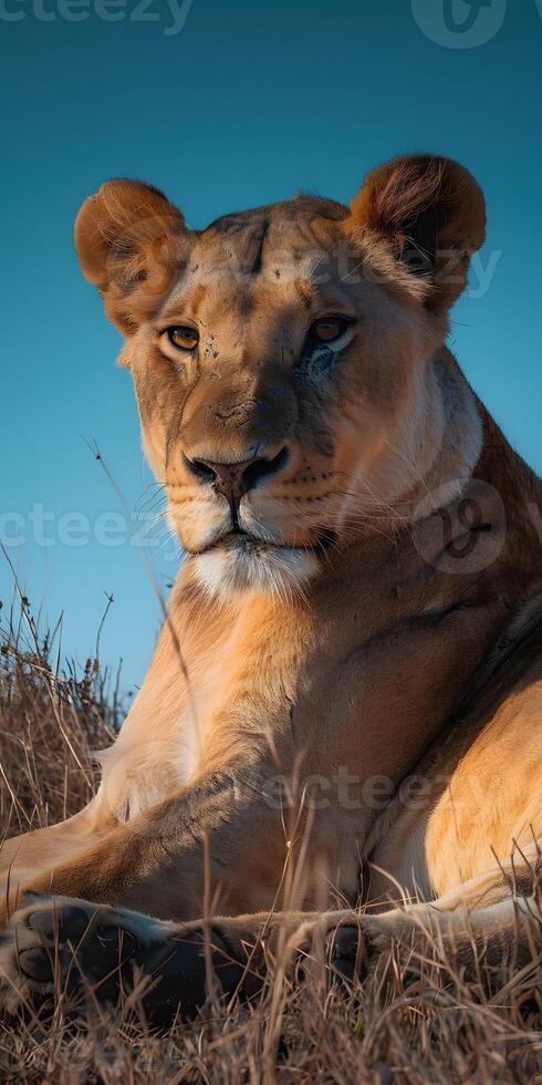 Savannah Lioness Relaxing photo