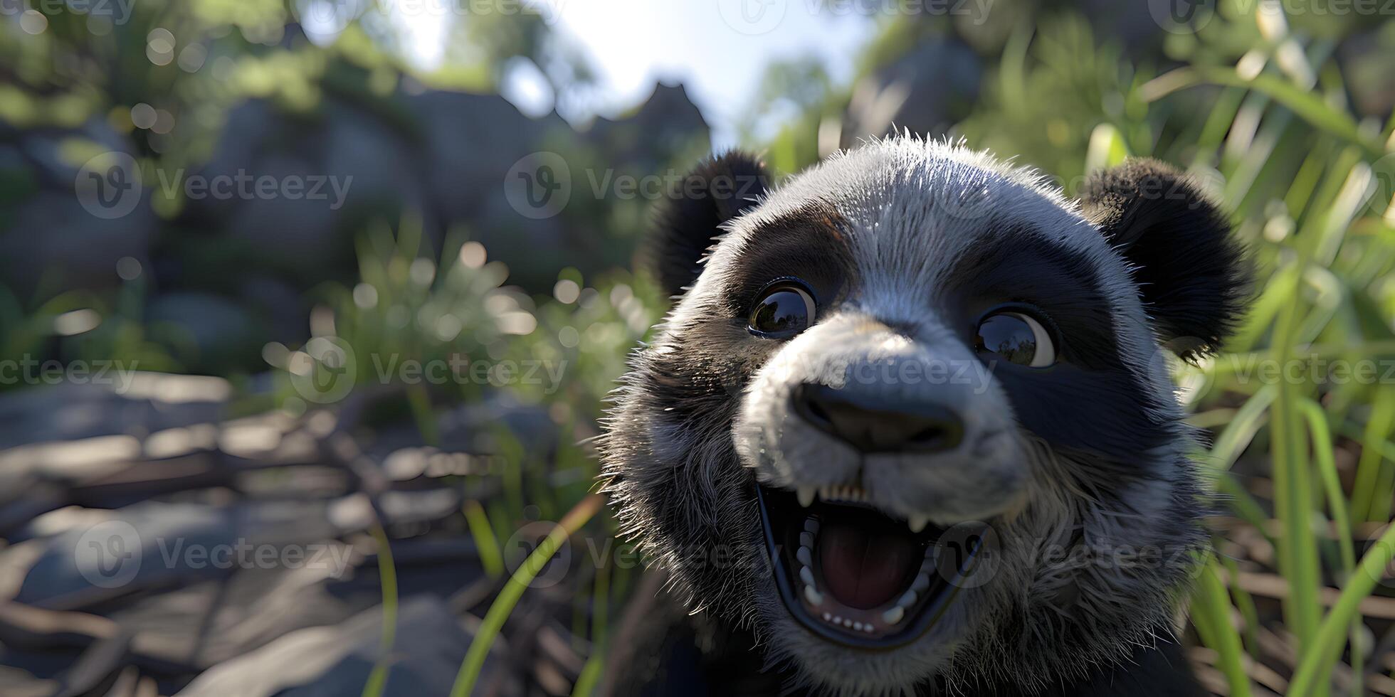 Cheerful Panda Drawing photo