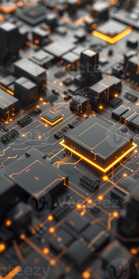 Glowing Digital Circuitry photo