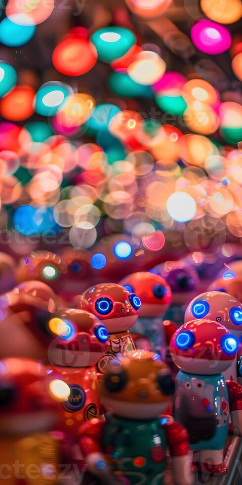 Glowingeyed Colorful Robots photo