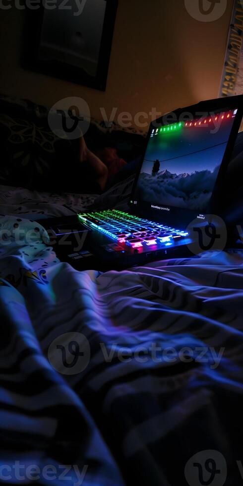 Glowing Keyboard Laptop photo