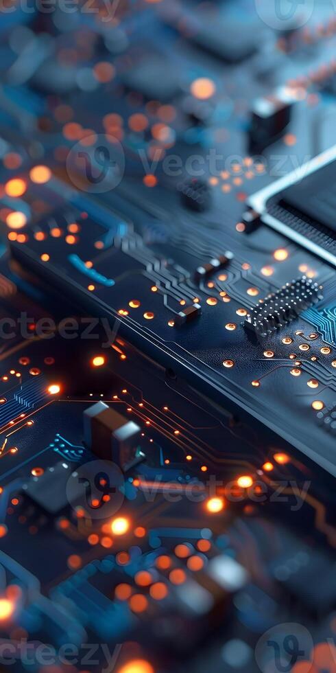Glowing Circuit Board Smartphone photo