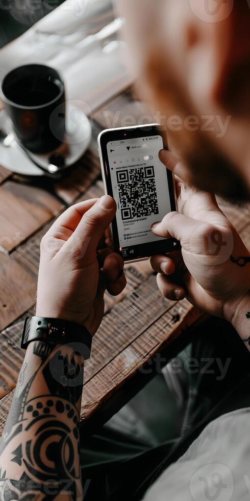 Using Smartphone QR Code photo