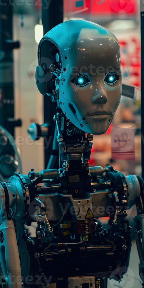 Futuristic Neon Robot photo