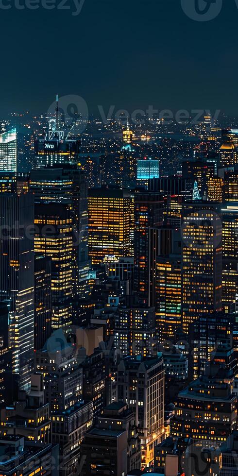 Holographic Urban Skyline photo