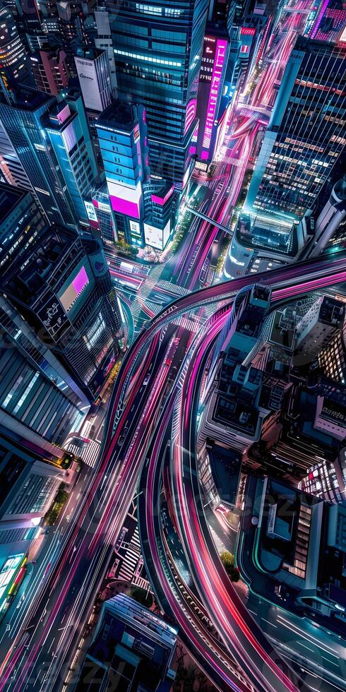 Neonlit Future Metropolis photo