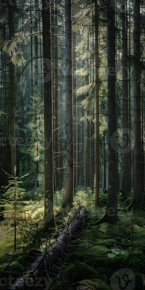 Serene Sunlit Forest photo