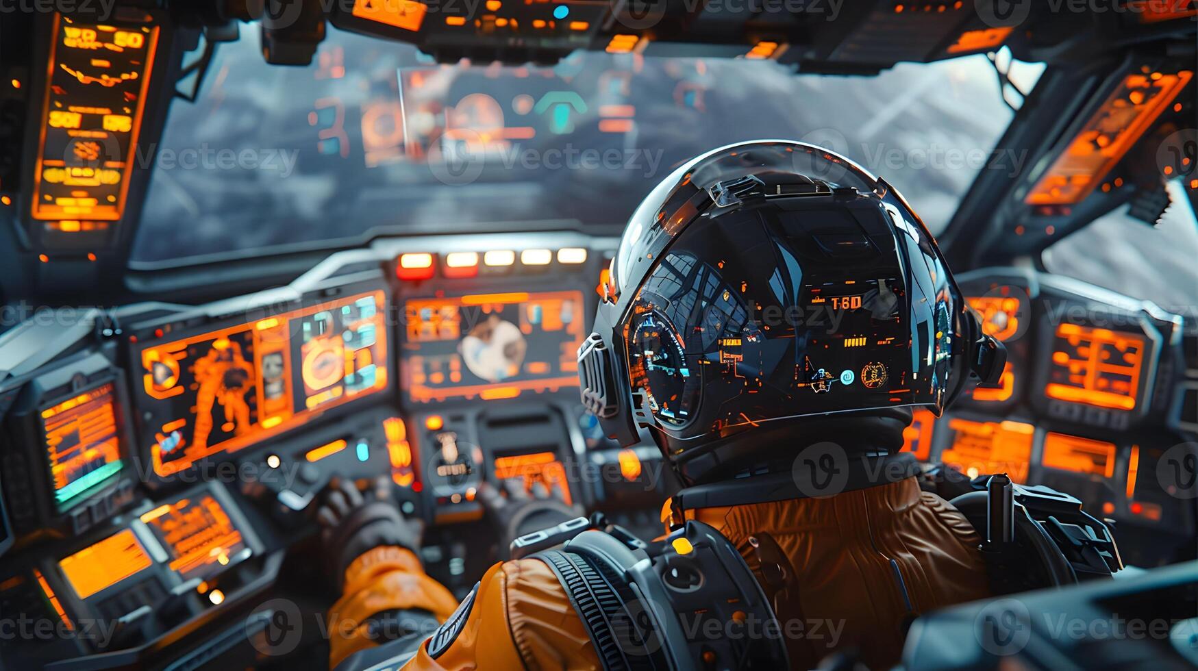 Spaceship Cockpit with Pilot photo