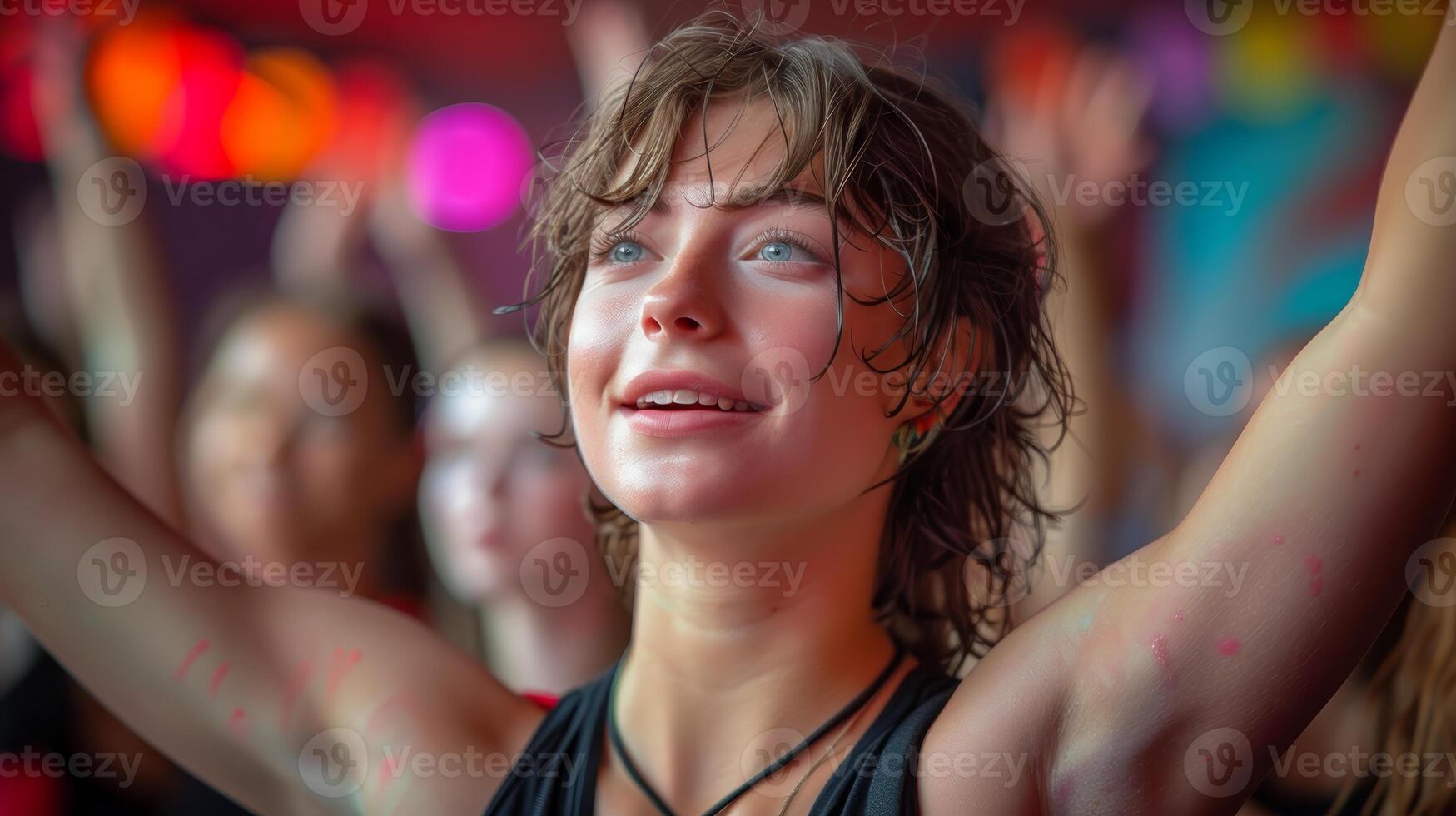 Empowering Non-Binary Dance Instructor Leading Vibrant Studio Class photo