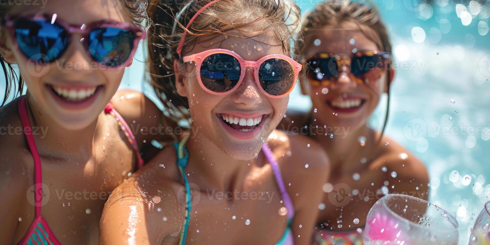 Multicultural group of young friends bonding outdoors and having fun. photo