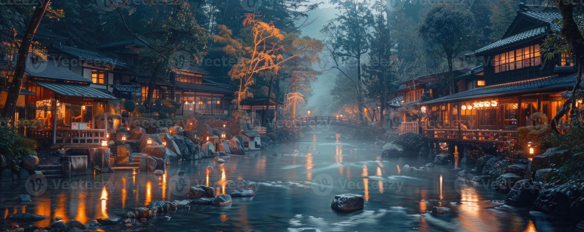 Japanese hot spring resort. photo