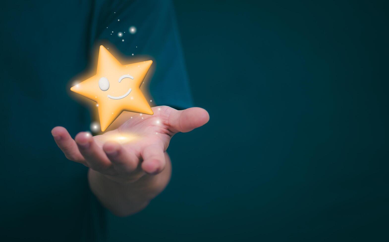 Customer services best excellent business rating experience. Satisfaction survey concept. user gives ratings to service experience on the online application, online marketing, and business processes. photo