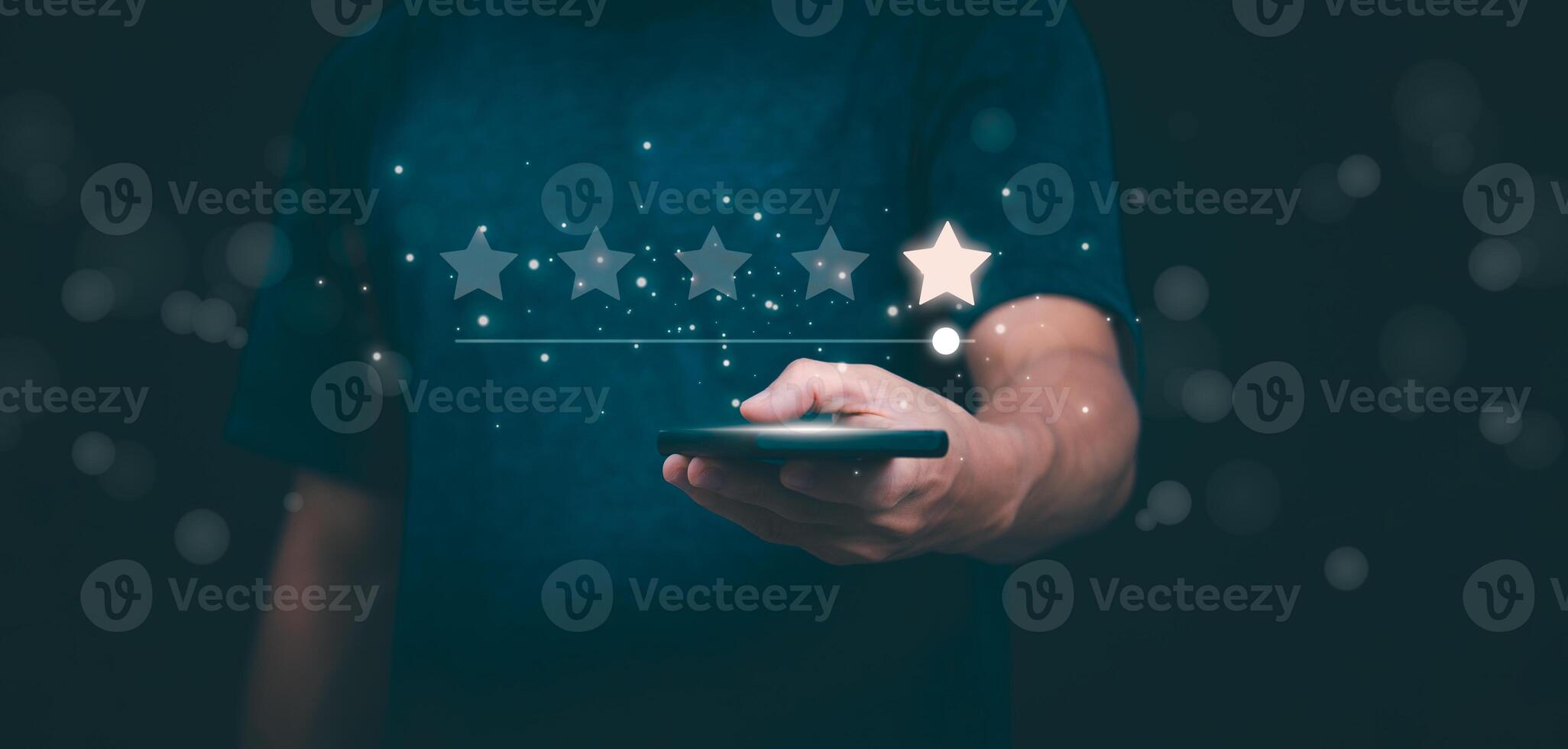 Customer services best excellent business rating experience. Satisfaction survey concept. user gives ratings to service experience on the online application, online marketing, and business processes. photo